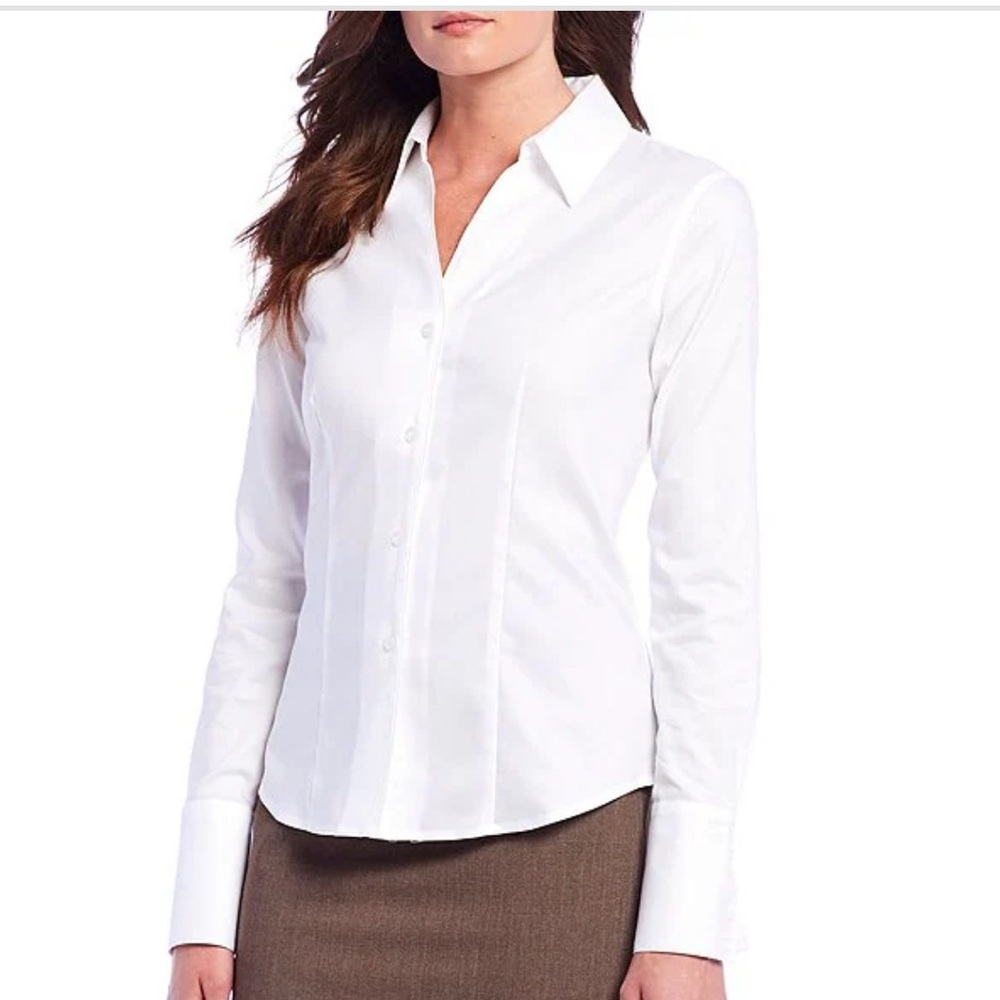 Calvin Klein Women's White Button-Down Shirt